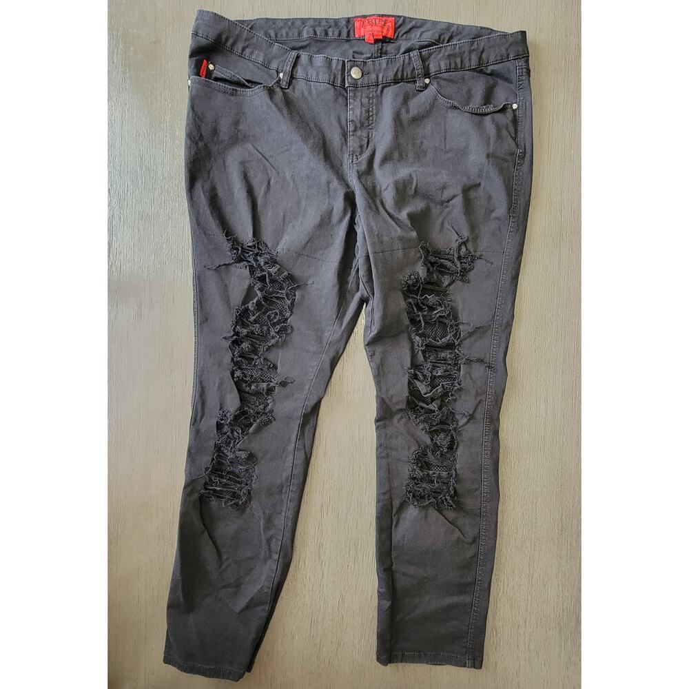 Y2K Tripp NYC Black Distressed Skinny Jeans
